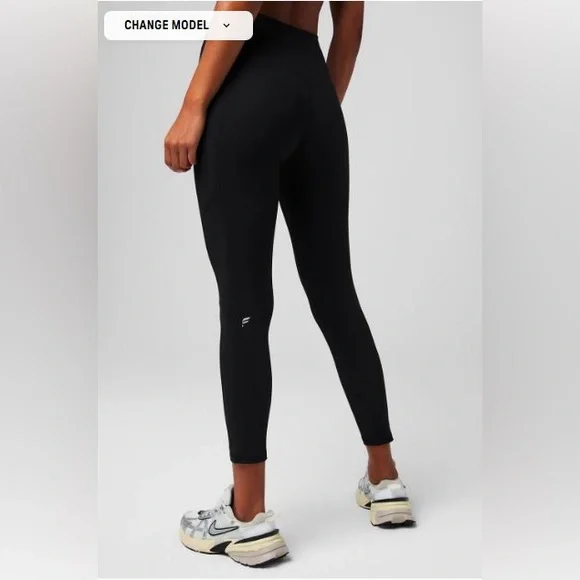 NWT- Fabletics PureLuxe High-Waisted Pocket 7/8 Leggings -BLACK (24”)- BACK LOGO - Picture 9 of 12